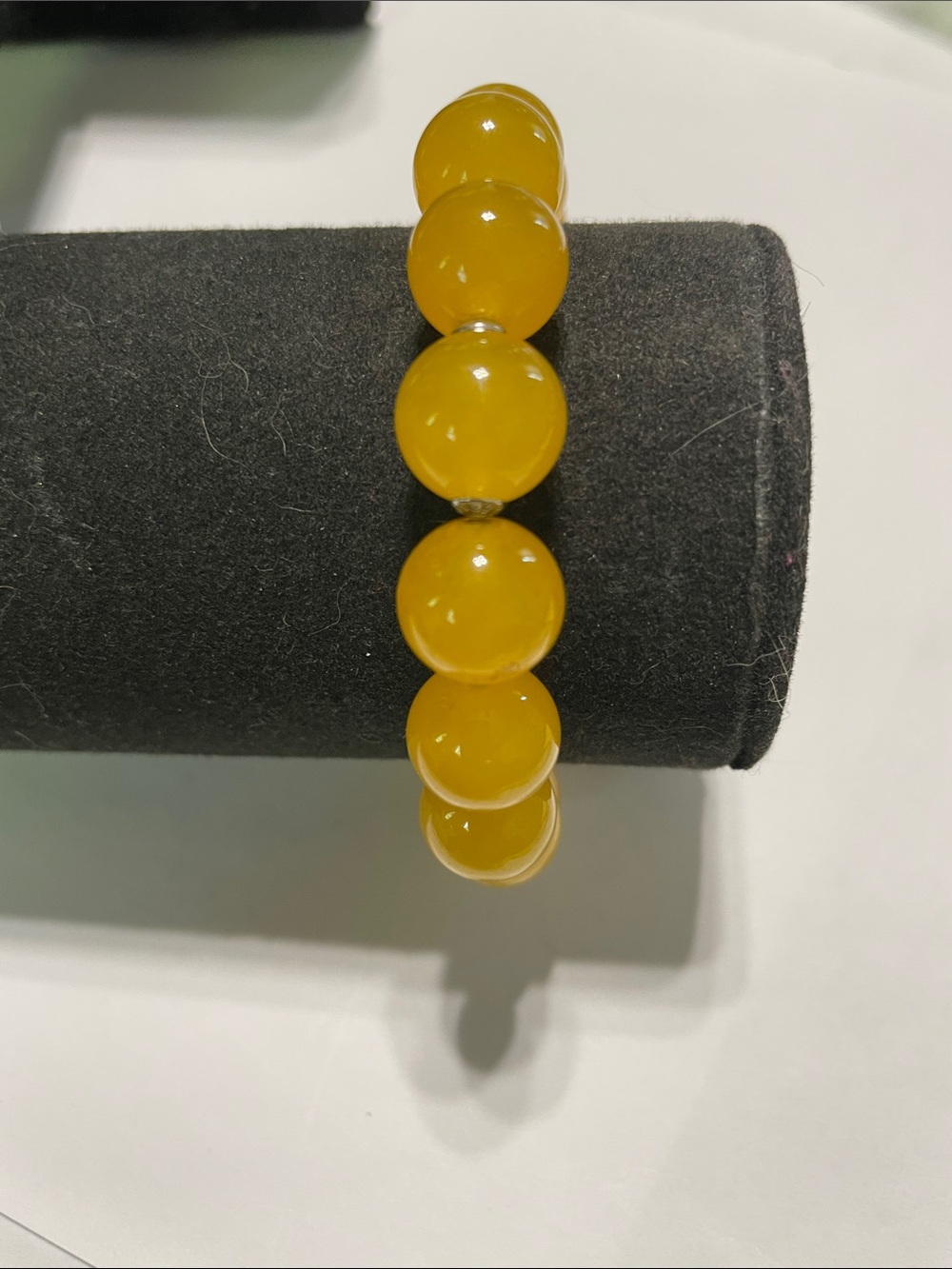 Yellow Beaded Stretch Bracelet.  9/6/6